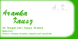 aranka kausz business card